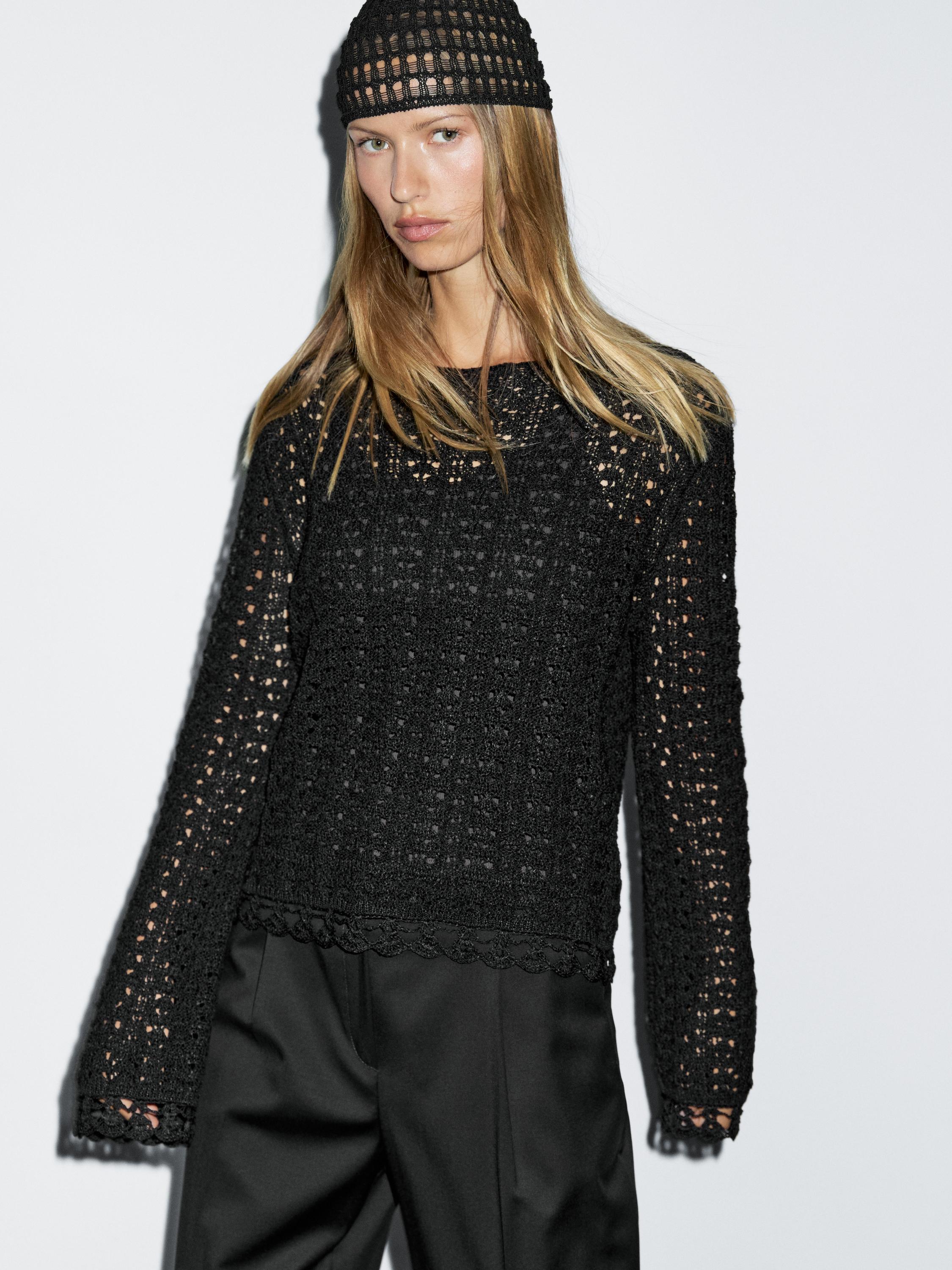 Openwork crochet hat